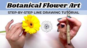 Learn how to draw really cute and simple botanical doodles! Step By Step Line Drawing Botanical Flower Art Tutorial Youtube