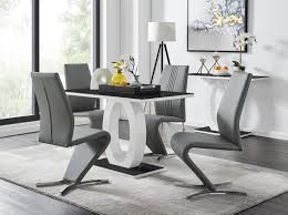 I know, that sounds super steep! Black White High Gloss Dining Table 4 Willow Chairs Furniturebox