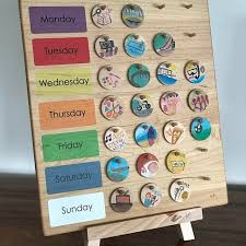 Weekly Rhythm Chart Etsy Etsy Custom Calendar Wood Board