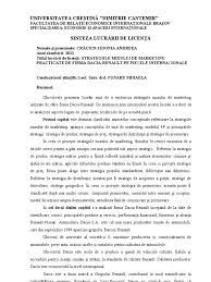 Stim exact cat de mult conteaza ca lucrarea pe care urmeaza sa o primiti, indiferent daca este vorba de o lucrare de licenta, de. Sinteza Lucrare Licenta Rei