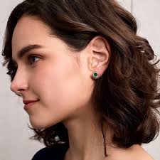 Natural Green Jade Earring Studs