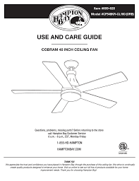 6 thoughts on hampton bay model ac552 ceiling fan manual. Hampton Bay Cf548kr Cl160ob Cf548kr Cl160 Orb Installation Guide Manualzz