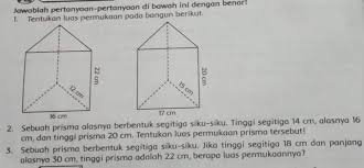 We did not find results for: 2 Sebuah Prisma Alasnya Berbentuk Segitiga Siku Siku Tinggi Segitiga 14 Cm Alasnya 16 Cm Dan Brainly Co Id