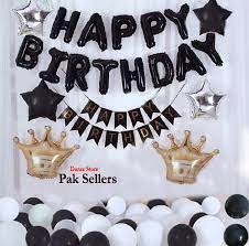 Our 50th birthday party decorations are sure to get the guest of honor in the party mood. Combo Black White Birthday Theme Set Best For Surprise Birthday Party Decoration Buy Online At Best Prices In Pakistan Daraz Pk