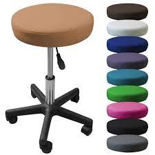 Ouvrez les portes du plus beau magasin du web ! Tabouret Rond A Roulette Reglable En Hauteur De 45 A 62 Cm Et Pivotable A 360 Marron Clair Cdiscount Maison