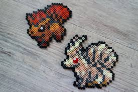037 Goupix Vulpix 038 Feunard Ninetales Perler Bead Art Pokemon Bead Pokemon Perler Beads