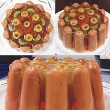 Putting it in individual containers is fun too. Hotdog Jello Salad Atbge
