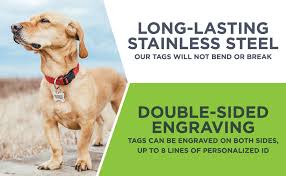 All tags are made with stainless steel and feature. Amazon Com Gotags Stainless Steel Pet Id Tags Personalized Dog Tags And Cat Tags Up To 8 Lines Of Custom Text Engraved On Both Sides In Bone Round Heart Bow Tie Flower