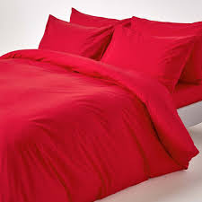 Red linen duvet cover set 100% cotton. Red Egyptian Cotton Duvet Cover With Pillowcases 200 Thread Count