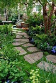 Stone Paths Are Perfect In Summer Gardens Small Backyard Landscaping Beautiful Gardens Outdoor Gardens