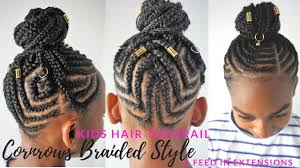 Thin braids gathered into pigtails are a pretty common hairstyle among young nigerian girls. Kids Braided Hairstyles Tutorial Feed In Cornrows Ponytail Youtube
