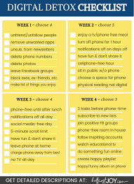 Checklist for building a house: Digital Detox Challenge 4 Weeks Of Effective Tasks Free Checklist But First Joy