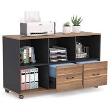 Office furniture, executive chairs, reception furniture, filing cabinets. Buy Tribesigns 2 Drawers Lateral File Cabinets Letter Size 43 Inches Mobile Filing Cabinet Printer Stand Office Cabinet With Wheels And Open Storage Shelves For Home Office Wood Rustic Black Finish Online In