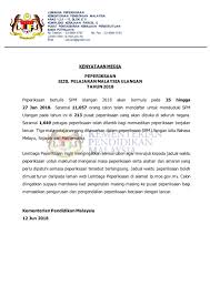 Lembaga peperiksaan malaysia, putrajaya, malaysia. Kenyataan Media Peperiksaan Sijil Pelajaran Malaysia Spm Ulangan Tahun 2018 Pendidikanmalaysia Com