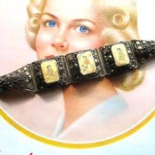 Antique Chinese Filagree & Bone Bracelet