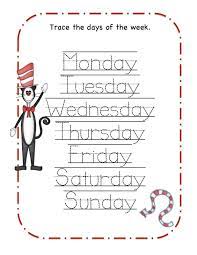 Daysofthweek Tracing Drseuss Dr Seuss Preschool Dr Seuss Classroom Dr Seuss Activities