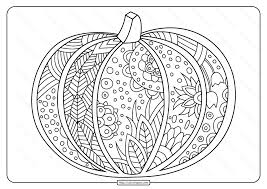 These pumpkin coloring pages are intricately decorated. Free Printable Pumpkin Coloring Page