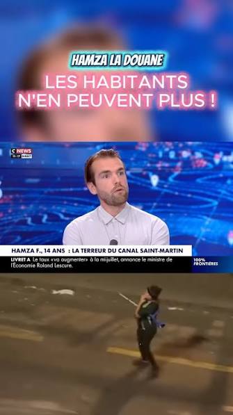 Hamza “La Douane”, 14 ans, connait une petite notoriété pour ses  incivilités au bord du canal Saint-Martin, à Paris, pendant la canicule.