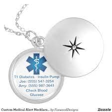 Custom Medical Alert Necklace Blue Zazzle Com Medical Alert Necklace Medical Alert Jewelry Medical Alert