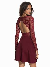 Skater Lace Back Dress Nly One Lace Back Dresses Dresses Red Cocktail Dress
