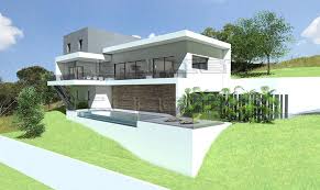 Maison Contemporaine A Toit Terrasse De 170 M2 Adaptee Aux Terrains A Tres Forte Pente Maison Contemporaine Plan Maison Architecte Maison Architecte