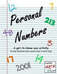 Personal Numbers Teaching Math Teaching Education Math