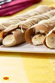 Crepes Mit Bananen Schoko Fullung Rezept Nachspeise Bananen Crepes