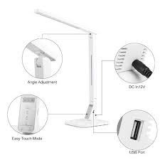Taotronics 14w Schreibtischlampe Led Tischlampe 4 Modi Dimmbar Mit Eingebautem Usb Anschluss Zum Auflade Schreibtischlampe Led Schreibtischlampe Led Tischlampe