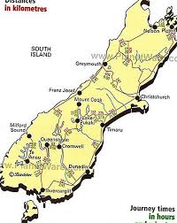 Neuseeland ist ein staat im pazifischen ozean südöstlich von australien. Neuseeland Sudinsel Reisezeiten Karte Karte