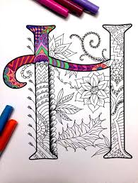Use this printable letter h coloring page for your cut out craft projects. Alphabet Zentangle Design A Z Printable Coloring Pages