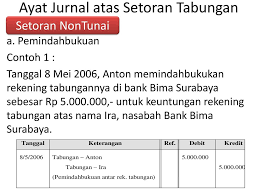 Berikut di bawah ini merupakan contoh jurnal umum dagang : Pembukaan Tabungan Pengisian Formulir Setoran Minimal Ppt Download