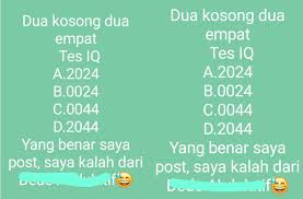 6 menit membaca oleh nadhillah kusindriani pada march 2, 2021. Jawaban Tes Iq Menulis Dua Kosong Dua Empat Laman 2 Dari 2 Cianjur Today