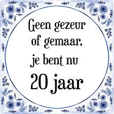 Bol Com Verjaardag Tegeltje Met Spreuk 20 Jaar Geen Gezeur Of Ge Maar Je Bent Nu Gewoon 20