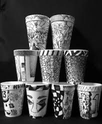 The Lost Sock Creative Coffee Cups With Sharpie Marker Cool Art Projects Coffee Cup Art School Art Projects