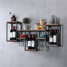 Etagere Murale A Vin En Metal Pour Bar Porte Verre A Vin En Bois Porte Gobelet Cave A Vin Murale Etag Porte Verre Porte Verre A Vin Etageres Suspendues