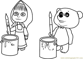 Check spelling or type a new query. Masha And Panda Coloring Page For Kids Free Masha And The Bear Printable Coloring Pages Online For Kids Coloringpages101 Com Coloring Pages For Kids