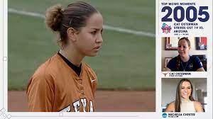Olympic softball team, returned to the mound tuesday, pitching six shutout innings and allowing only one hit with nine strikeouts. Cat Osterman S 9 Most Vivid Memories From Her 19 Strikeout Shutout Over Arizona In The 2005 Wcws Ncaa Com