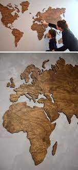 10 World Map Designs To Decorate A Plain Wall World Map Design Wood World Map Diy Room Decor