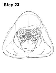 Once that is done, color the pattern silver and the rest of the pieces black. How To Draw Kylo Ren Star Wars