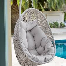 Hangestuhl Polyrattan 95x198x95 Cm Grau Stuhle Polyrattan Grau