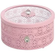 Save 10% when buying next dressing table, dressing table mirror and stool*. Pink Metal Lace Storage Box Vintage Style Round Dressing Table Or Kitchen Storage Tin