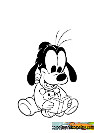 Gratis baby disney kleurplaat uitprinten of afdrukken. Coloring Baby Disney Goofy Coloring And Coloring Pages Tekeningen Disney Figuren Disney Tekenen Disney Animatie