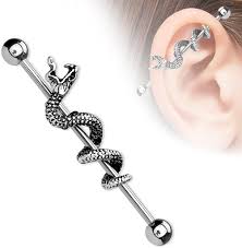 37mm the heart is removable and the material for the heart is alloy all sales are final on all body jewelry #jayindustrialbars #industrialbar #bodyjewelry #piercing #industrial #14g #tragus #helix #ba… Amazon Com Antique Snake Industrial Barbell Clothing Shoes Jewelry