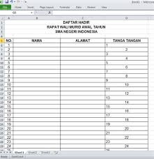 Daftar hadir rapat dinas format excel xls demikian yang dapat dibahas dibagikan. Absen Daftar Hadir Shefalitayal