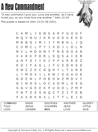 Fifth sunday of easter, year c « rcl benziger lectionary A New Commandment Word Search Sermons4kids