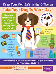 When is national pet day shown on a calendar. Take Your Dog To Work Day On Twitter Keep Your Dog Safe At Work With These Takeyourdogtoworkday Tips From Event Creator Petsittersintl And 2018 Exclusive Pet Insurance Sponsor Embracepetins Petsafety Dogsatwork Https T Co Ene1rzbgkg