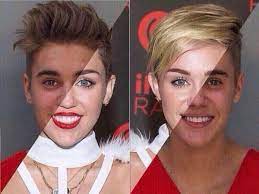 Justin Bieber Miley Cyrus Face Photo