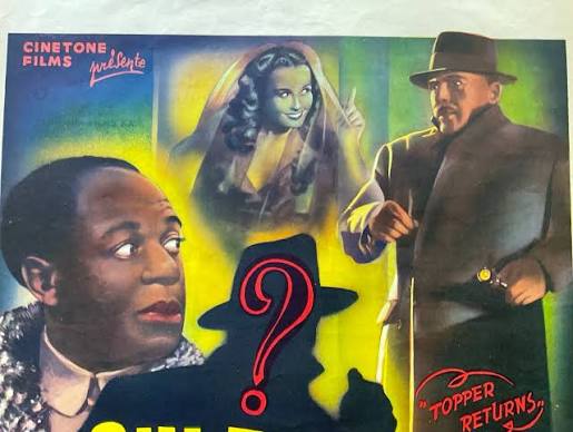 Original “Topper Returns” Belgian Film Poster Eddie “Rochester” Anderson  R-1950s