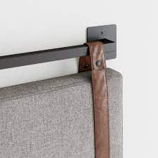 You're not dreaming—you can elevate the look of your bed and nathan james is the furniture company built for this generation. Nathan James Harlow Queen Wall Mount Headboard Light Gray Fabric Upholstered Headboard Adjustable Height Vintage Brown Pu Leather Straps With Black Matte Metal Rail Gray Brown Nathan James