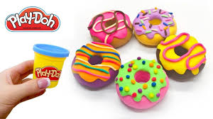 Play Doh Rainbow Donuts How To Make Toy Food Out Of Play Doh Clay Diy Clay Crafts For Kids Kids Play Dough Play Doh For Kids